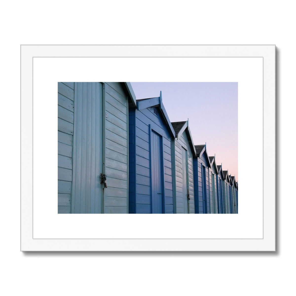 "Huts at Dawn" - Framed & Mounted Print